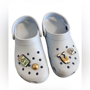 Crocs Classic Clog – Blue Frost | W8 / M6 | Jibbitz Charms